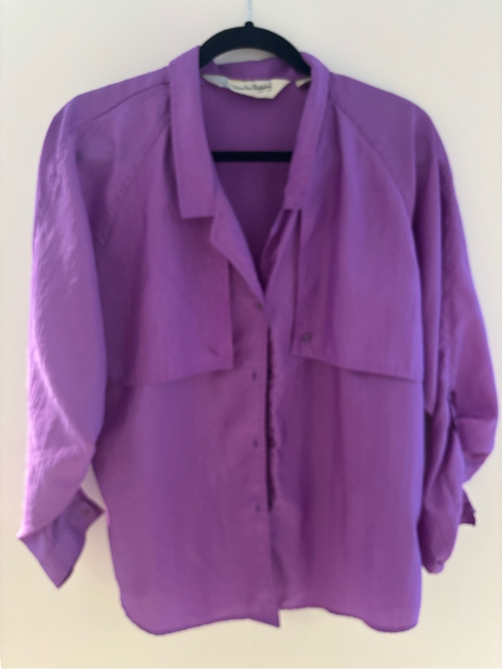 Vintage DVF Diane von furstenburg Purple poly blouse - oversized fit